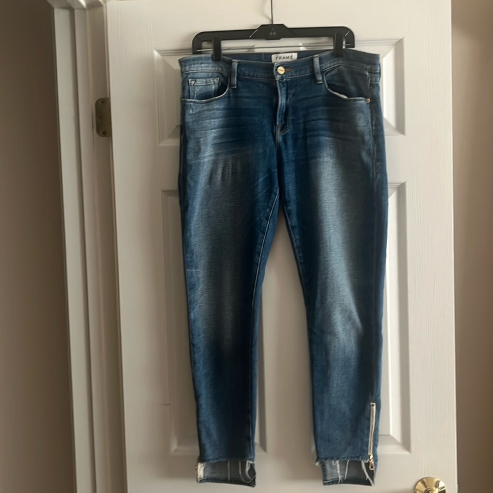 FRAME Denim Le Garcon Melbourne Blue Jeans Zippered Ankle Size 29